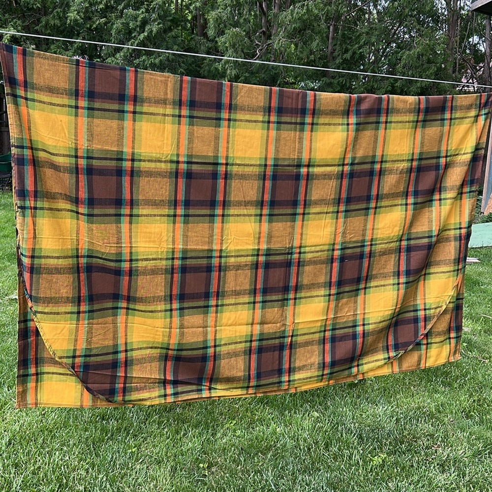 Vintage Morgan Jones Cotton PLAID Bedspread, Full Size, Rustic, Never Used